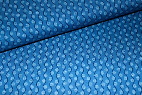 Designerbaumwollstoff Curio Thistle blau (10 cm)